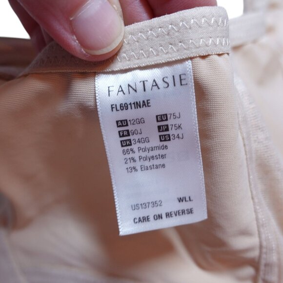 Fantasie Envisage Full Cup Side Support Bra Sz 34J Beige Full Coverage Stretch - Picture 8 of 8